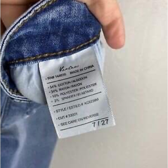 Kancan Ankle Skinny Mid Rise Jeans Women's Frayed Blue Denim 7/27 - Picture 3 of 3